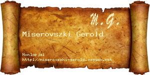 Miserovszki Gerold névjegykártya